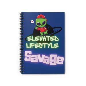 Alien-Themed Spiral Notebook - Elevated Lifestyle, Savage