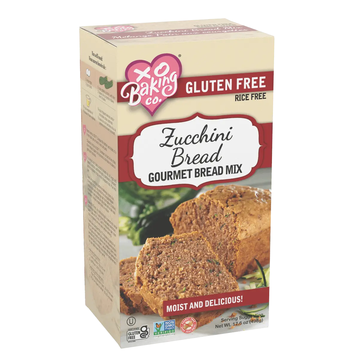 XO Baking Co. Gluten, Rice, Soy, and Dairy Free, Non-GMO Zucchini Bread Mix Deliciously Moist