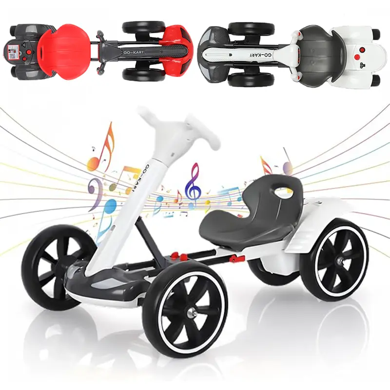 Unisex Fold-and-Go Dual-Motor Electric Go Kart - Outdoorfun Ride-On Toy for 3-8 Yrs, Ergonomically Adjustable Grow-With Seat, EVA Wheel Grip, Children Development Sports Toy