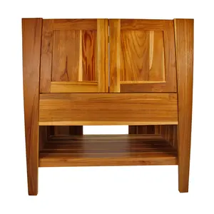EcoDecors® Significado® 30" Teak Wood Free Standing Bathroom Vanity in EarthyTeak Finish