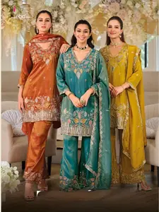 PREMIUM LUXURY READYMADE TOP-SHARARA-DUPATTA 3-PIECE SET COLLECTIONS 2026