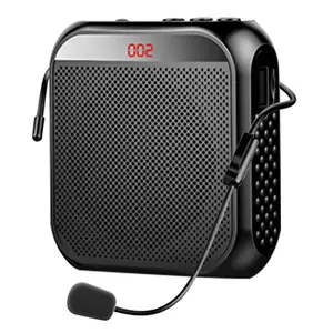 Portable Voice Amplifier Microphone Speaker with 2200mAh Rechargeable for Compact Teachers Training Meeting Tour Guide Classroom Memory Audio Card Public Address System High-Power Output