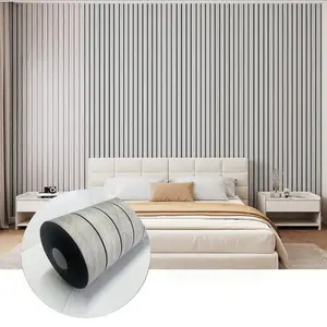 Thickened 3D Slot Wall Paper Roll, Self-Stick Backing, Waterproof, Removable & Reusable, Kitchen and Bathroom Wall Cover Material, Waterproof Wallpaper