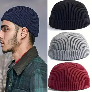 Women's Knitted Beanie Hat, Warm Short Design for Fall & Winter, Stylish Outdoor Accessory, Pure Color Casual Cap