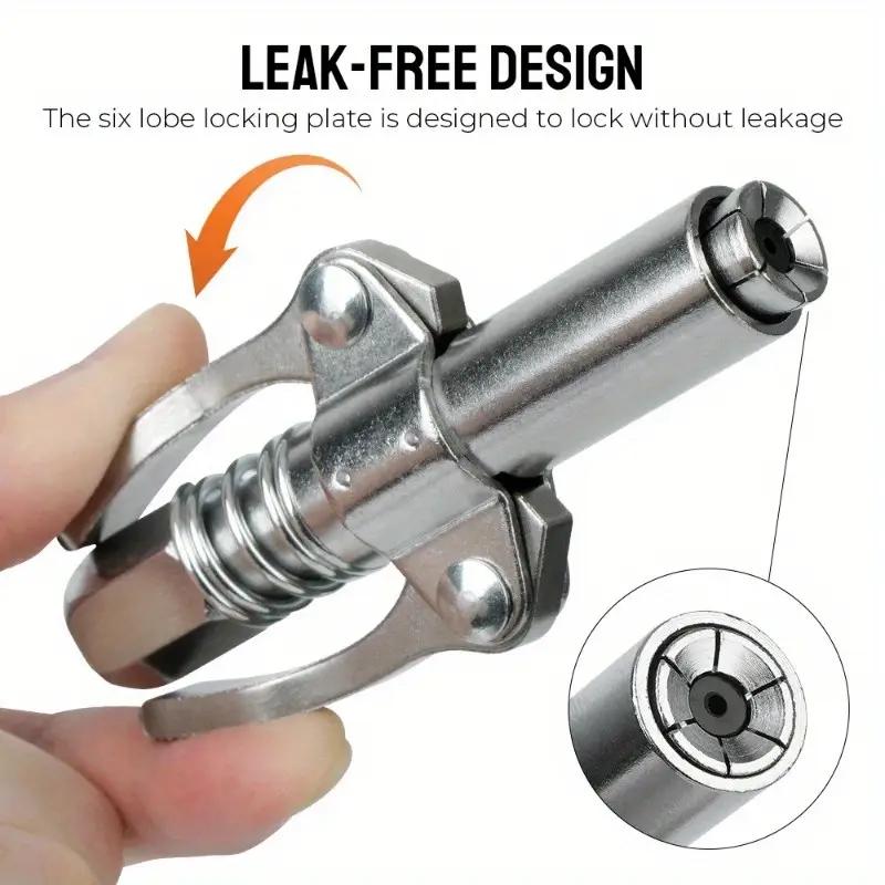 Grease Gun Coupler & Hose Kit, High Pressure Explosion-Proof Fitting, Quick Release Nozzle, Universal for Pneumatic & Manual Grease Guns