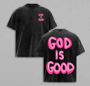 God Is Good Christian Wash Tee Bible Verse Church Outfit Gym Pump Cover