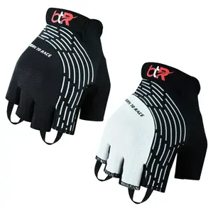 Cycling Gloves Gel Padded Fingerless Silicon Printing Light Weight Workout Half Finger Biking Gloves