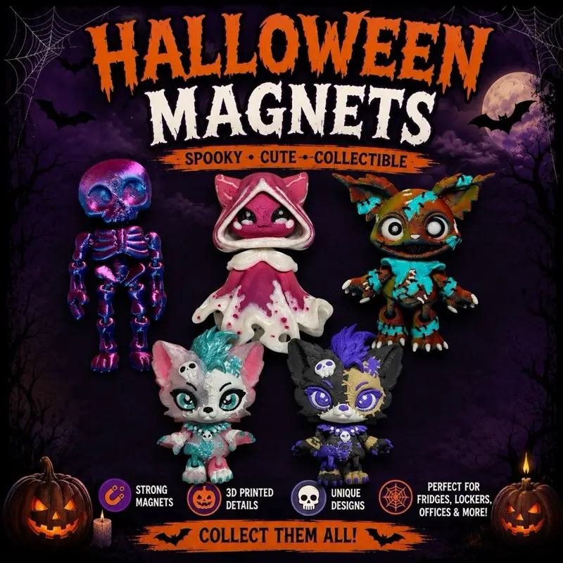 3D-Printed Halloween Magnet Collection
