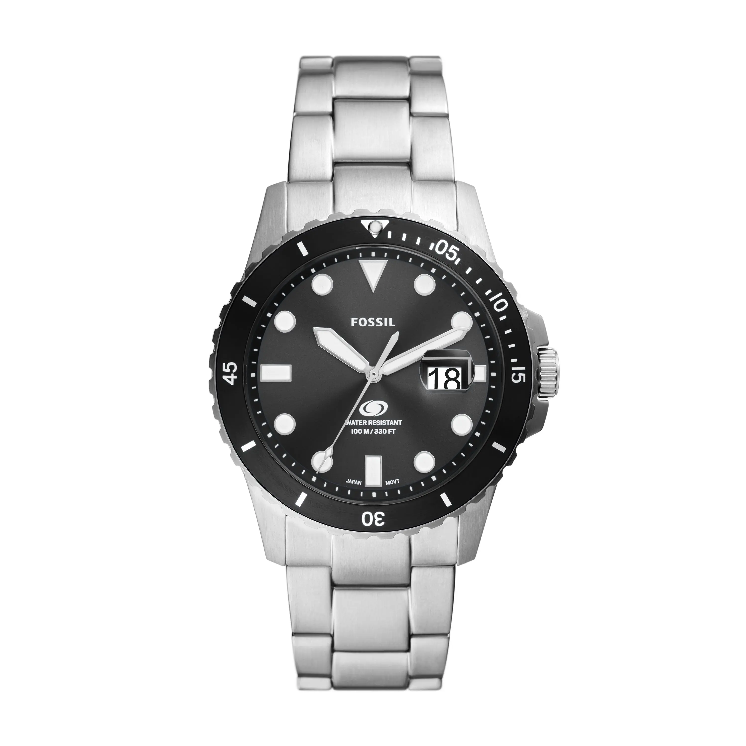 Fossil Men's Fossil Blue Dive 42mm Three-Hand Date, Stainless Steel Watch
