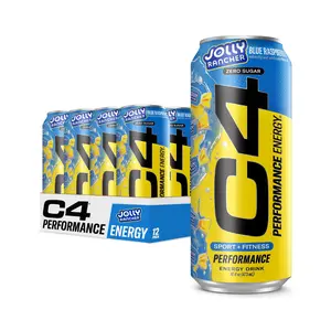 C4 Performance Energy Drink Zero Sugar Jolly Ranchers Blue Raspberry - 12PK/16Oz