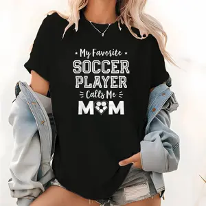 Soccer Mom Gift Tee – 100% Cotton Unisex Short Sleeve T-Shirt with Cute Soccer Player Text