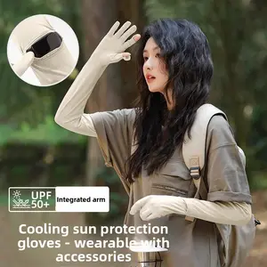 Outdoor Sun Protection Sleeve, Summer UV Blocking Gloves, Non-Slip Breathable Long Arm Guards, Ideal for Driving, Cycling, Fishing, Sports