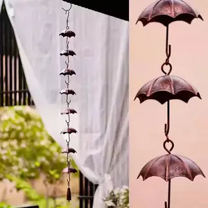 Metal Rain Chain Decorative Waterfall Design, Roof Gutter Downspout Extension, Outdoor Garden Decoration Accessory