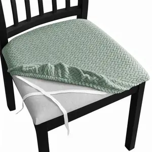 1pc New Comfortable Cotton Bench Cover Elastic Jacquard Universal Seat Cushion Cover, Stretch Chair Slipcovers, Dining Chair Cover, Multiple Colors Available, Modern Style, All Seasons