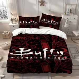 3Pcs Buffy the Vampire Slayer Themed Printed Bedding Set, Soft Comfortable, All-Season, Ideal for Family Bedroom & Guest Room, Perfect Holiday & New Year Gift, 1 Duvet Cover 2 Pillowcases (No Insert)