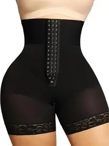 Women's High Waisted Shapewear Shorts, Seamless Tummy Control Body Shaper with Butt Lifter and Zipper Crotch, Lightweight Compression Mesh for Everyday Wear