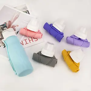 Shock-Resistant Foldable Water Bottle - Made from Food-Grade Silicone, Double Lock Leak-Proof for Gym And Hiking | Fits in Cup Holders & Complies with Airport Security