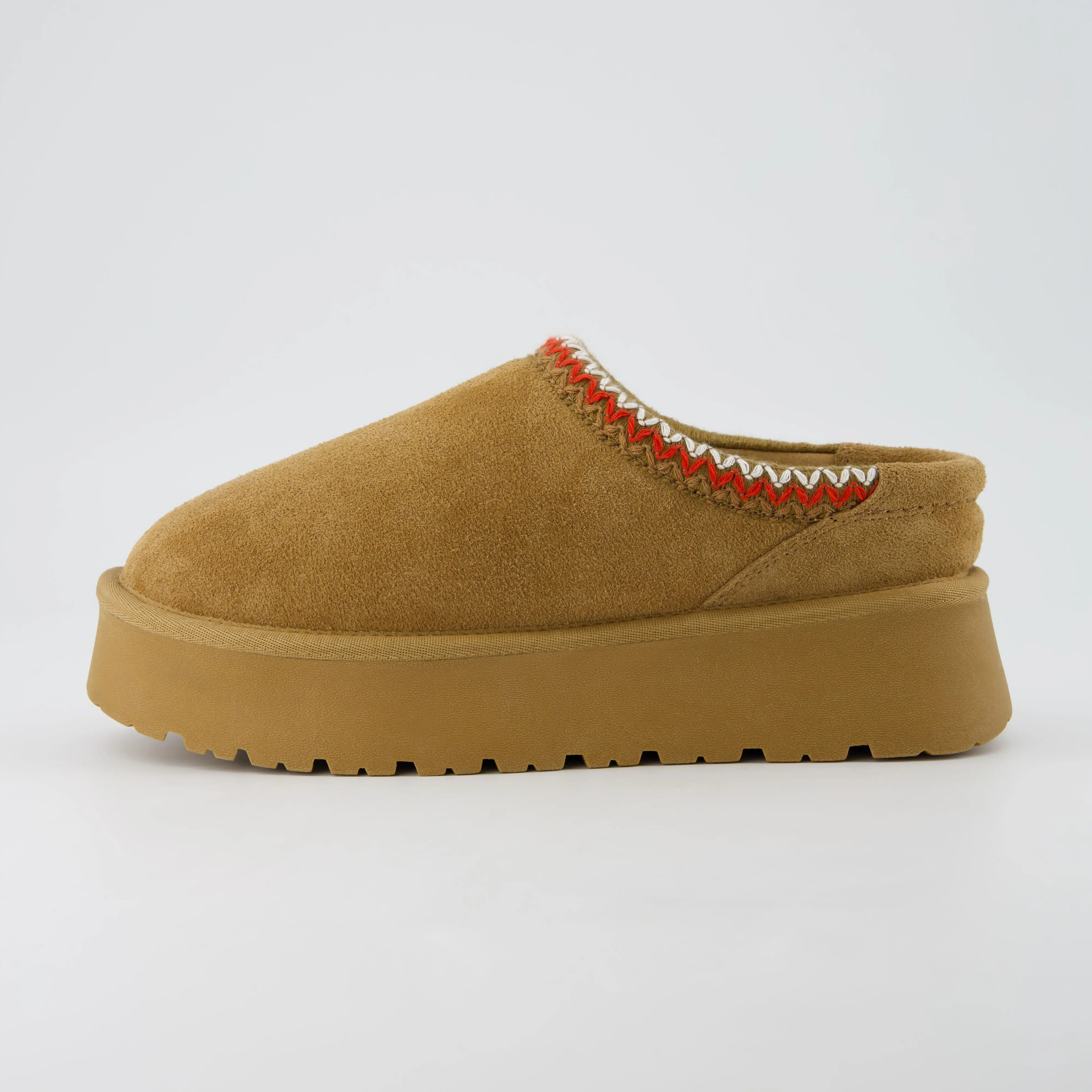 Cushionaire Women's Kabuki Genuine Suede Platform Mule Slippers