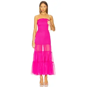 Bardot x REVOLVE Azura Strapless Dress in Magenta