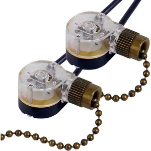 Pull Chain Switch ZE-109 Ceiling Fan Switch Ceiling Fan Light Lamp Replacement 2 Pack Bronze