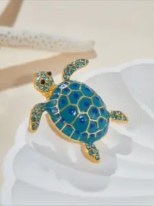 Animal Brooch with Rhinestone Turtle Design for Women, Jewelry Party Wedding Gift