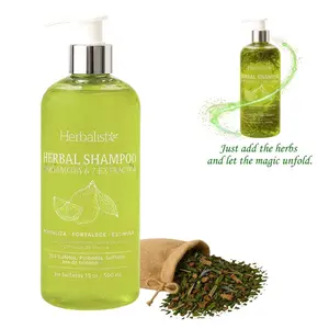 Viral Bergamot Herbal Shampoo 500ml (16.9 fl oz) – With 7 Extracts: Rosemary, Ginger, Anise, Green Tea, Horsetail & Cinnamon – Add Herbal Bag to Activate Natural Benefits