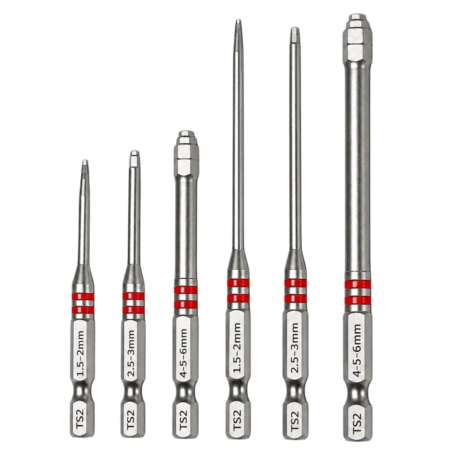 6PCS Magnetic Hex Socket Screwdriver Bit Set, Pagoda Design Driver Bits with 65mm & 100mm Lengths for Electric Drill, Impact Driver and Wrench
