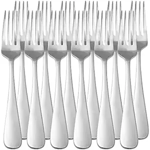 Heavy Duty Stainless Steel Dinner Forks With Round Edge, Pack Of 12, Dishwasher Safe for restaurants Eid Al-Adha Mubarak
