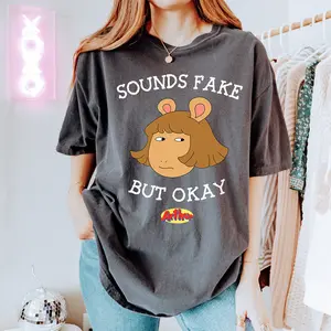 Sounds Fakee But Okay Cute DW Shirt, Arthur D.W Character T-shirt, 90s Nostaglic TV Show Shirt, Arthur Buster Graphic Tee, Arthur And Friends Outfits, Women's Clothes for Summer