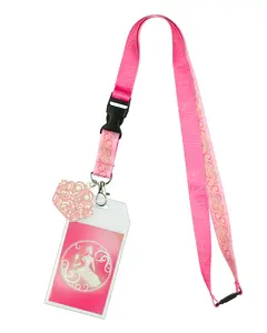 Wicked Glindafied Lanyard 17" Breakaway Clear ID Badge Holder with 2" Rubber Charm Pendant