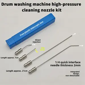 Tool Daily Heavy Duty Hose High-Pressure Washer Spray Nozzle Kit for Drum Washing Machine & AC 4 Pack Straight/Side Spray Nozzles 7cm & 22.5cm 40 °   Tips 1-2GPM