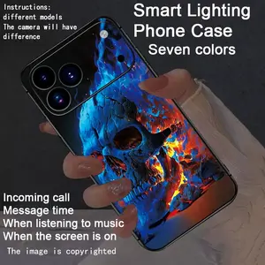 Colorful, Lights intelligent voice controlled luminous phone case compatible Fo iphone17Air/17Pro/17promax/16promax/15promax/14promax/13promax/12promax/11promax/XSmax Accessories
