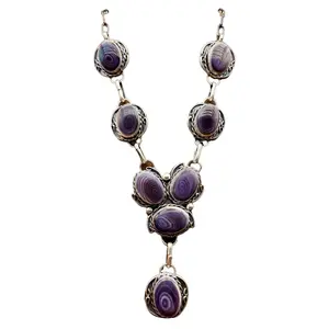 Wampum Shell Statement Lariat Necklace