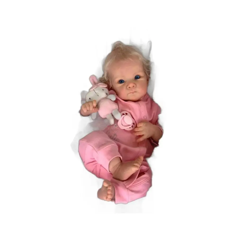 Reborn Baby Doll 18in Soft Silicone Head Realistic Vinyl Body Lifelike Skin Hand-Rooted Hair Weighted Moveable Arms Gift Box Included for 4 - 6 Years Girls Collectors