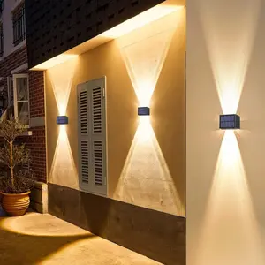 Solar LED Wall Light with Adjustable Beam, Up and Down Lighting for Outdoor Garden, Patio, Modern Villa Landscape and Pathway, Waterproof Solar Lights, Outdoor LED Lights