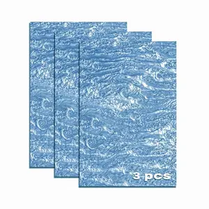 Pearlescent Ripple Cast Acrylic Sheets 1/8 Thick for Laser Cutting Plexiglass Sheets for Art Design Crafting DIY Home Decore Festival Ornaments (3, Blue Sets, 8x12 Inch)