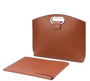 Waterproof PU Leather 14-16In for Laptops and iPad Cases Macbook Cases Work Tote Bag Briefcase Laptop Purse