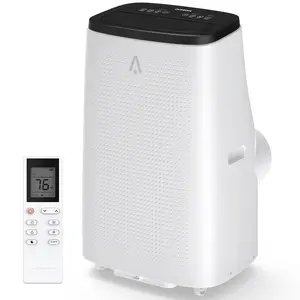 14000 BTU Portable Air Conditioner with Remote, 3-in-1 Quiet Room Cooler (Cool/Dehumidifier/Fan) for Large Room and Bedroom, Window Kit Included, Color-Blocking Design, US Plug, Abs Plastic