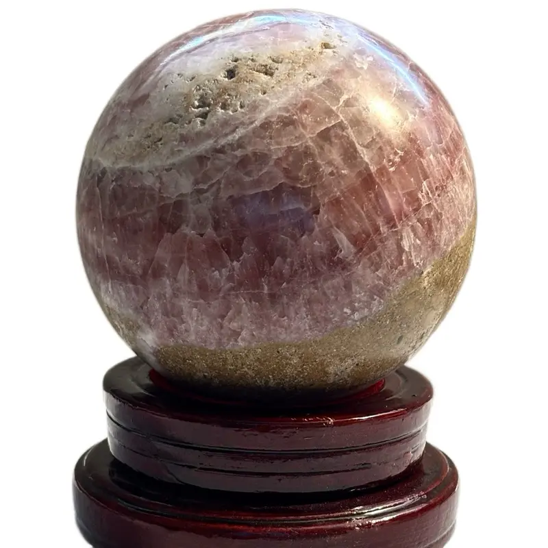 Rose Calcite Crystal Sphere - Natural Healing Stone for Home Decor & Meditation