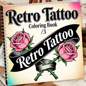 New Best-Selling Tattoo Coloring Book, Thickened Coloring Book, Drawing Book, Art Sketch Book, Colorful Pages, Ideal Gift for Artists & Beginners