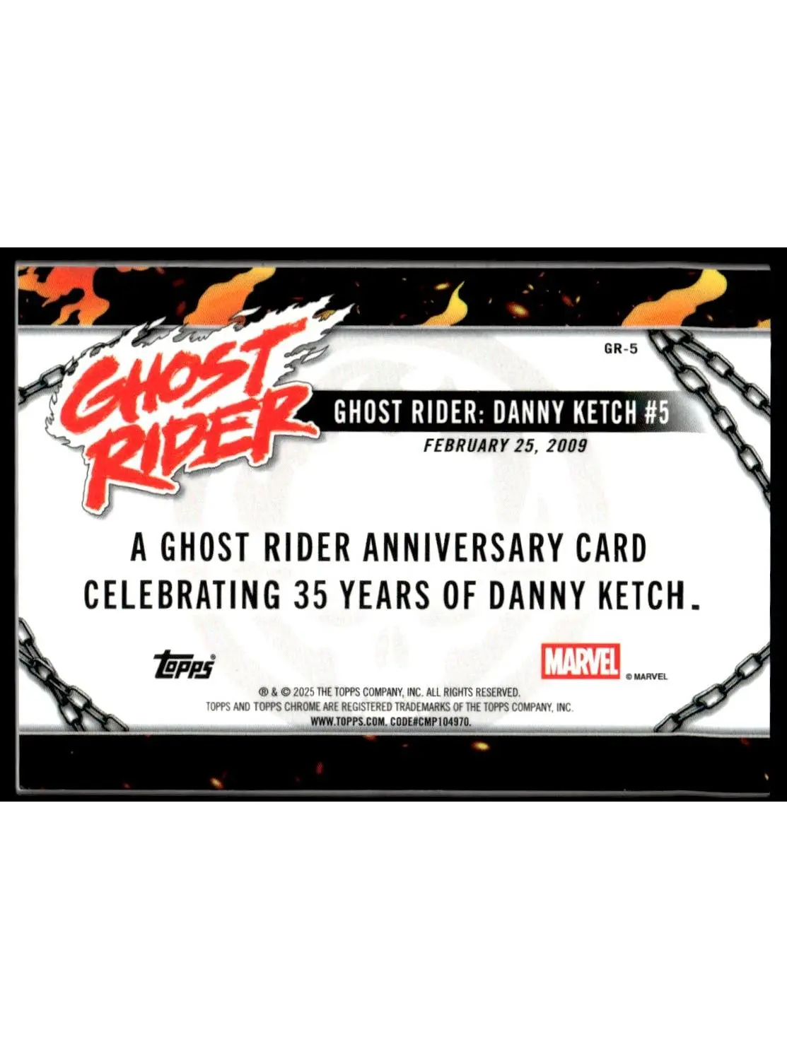 2025 Topps Chrome Marvel 35 Years Ghost Rider Shadowbox Danny Ketch /20