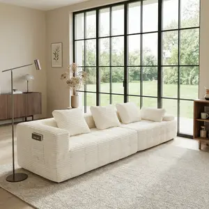 【2 Packages Shipping】126" Modular Couch,Side storage pocket,cloud couches,Sectional Couches for Living Room, Ergonomic Memory Foam Sleeper Sofa,sofas para sala, Oversized Loveseat Sofa Bed Bedroom, No Assembly Required,furniture outdoorfun
