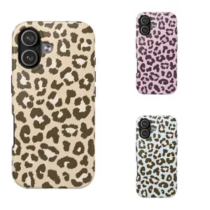 Y2K Leopard Print Phone Case – Retro Shockproof Slim Protective Cover, Matte Anti-Scratch Case for iPhone 11-17 Pro Max Plus Air