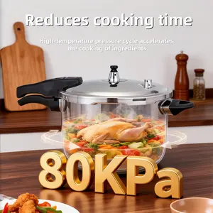 6.34 Quart (6L) Stainless Steel Pressure Cooker 24cm, 201 Steel, Explosion-Proof, Induction Compatible, Commercial Grade