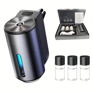 Smart Car Air Freshener, Car Air Freshener Diffuser, Rechargeable Car Aroma Diffuser, 3 Levels of Adjustable Intelligent Car Diffuser with 3 Bottles of Cologne, Men's Fragrance
