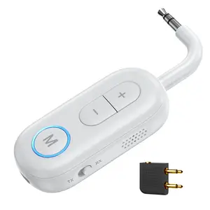 Audio Adapter, BT 5.3 Jack Transmitter for TV Transmitter Receiver BT 2 in 1 Car 3.5 mm Jack Adapter Airfly Audio for Headphone Earphone Airplane Speaker Speaker