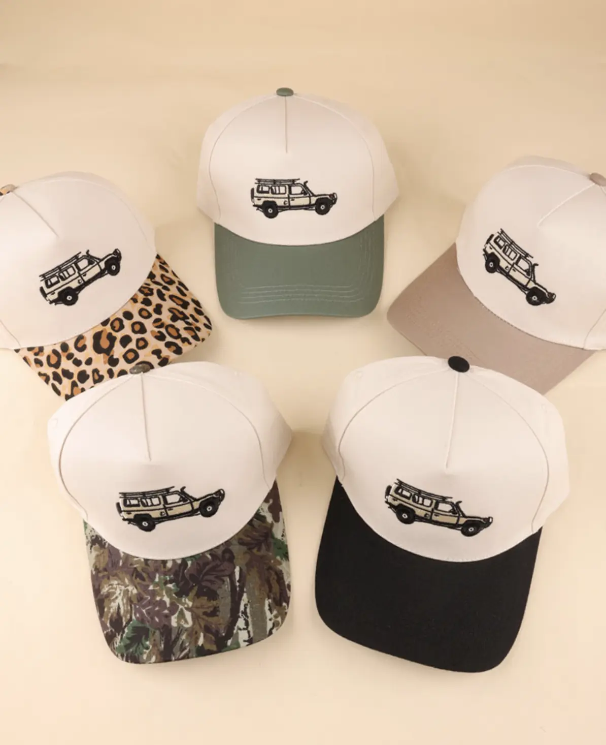 Zenana Women's 100 Percent Cotton 2-Tone Block Jeep Adventure Overland Canvas Baseball Cap - Multi-Colored Hat for Daily Wear, Two-Tone Block