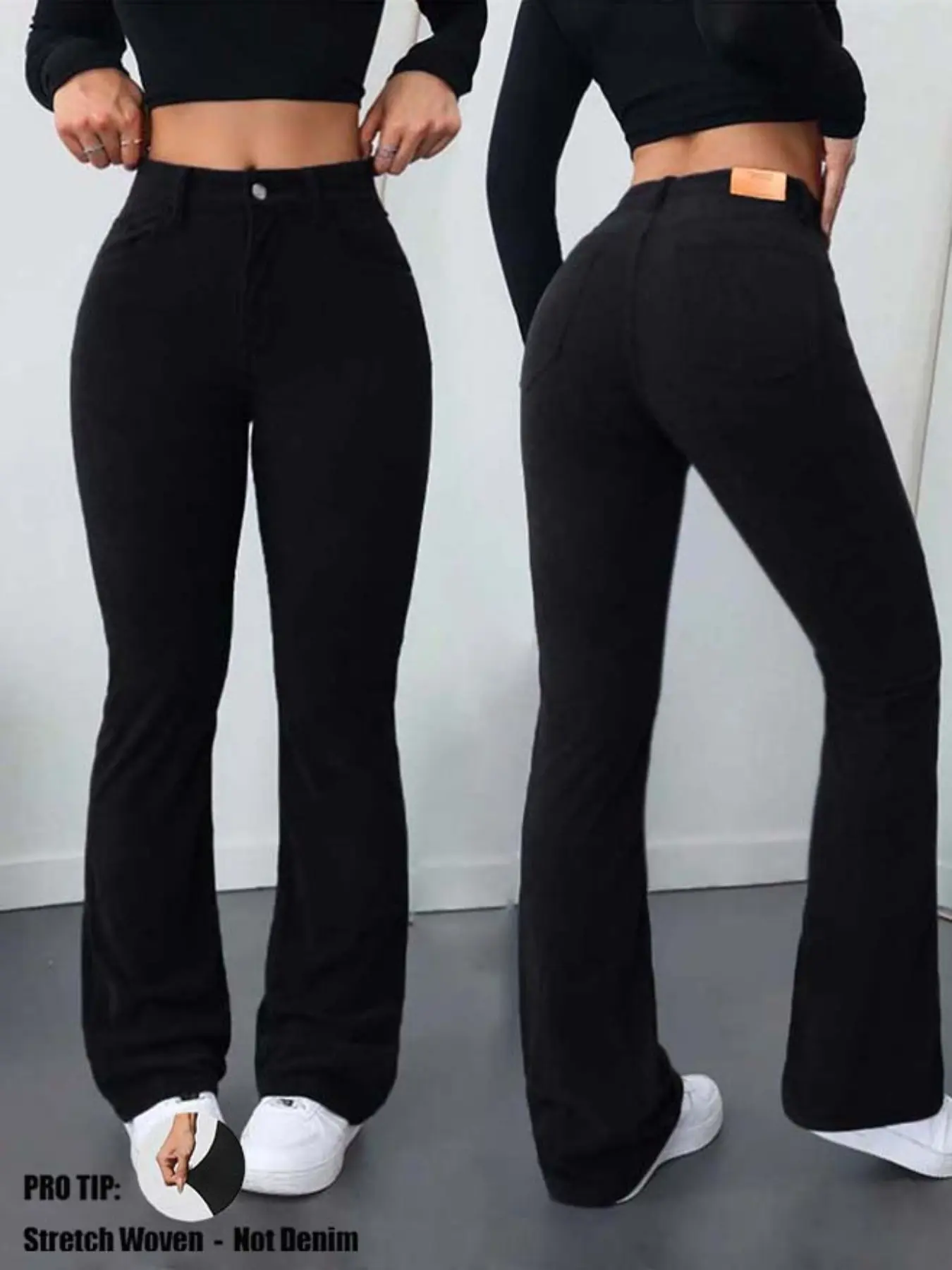 High Waist High Stretch Flare Woven Jeans, Luxury Denim Jeans, Women's Fashion Casual Wear, Comfortable and Stylish, Perfect for Daily Use