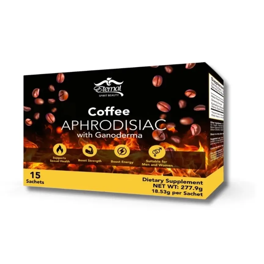Eternal Spirit Beauty Coffee with Ganoderma, Maca Root & Ginseng Sachets - 15 Sachets, Net Weight 277.9g per Sachet, Natural Ingredients for Energy &