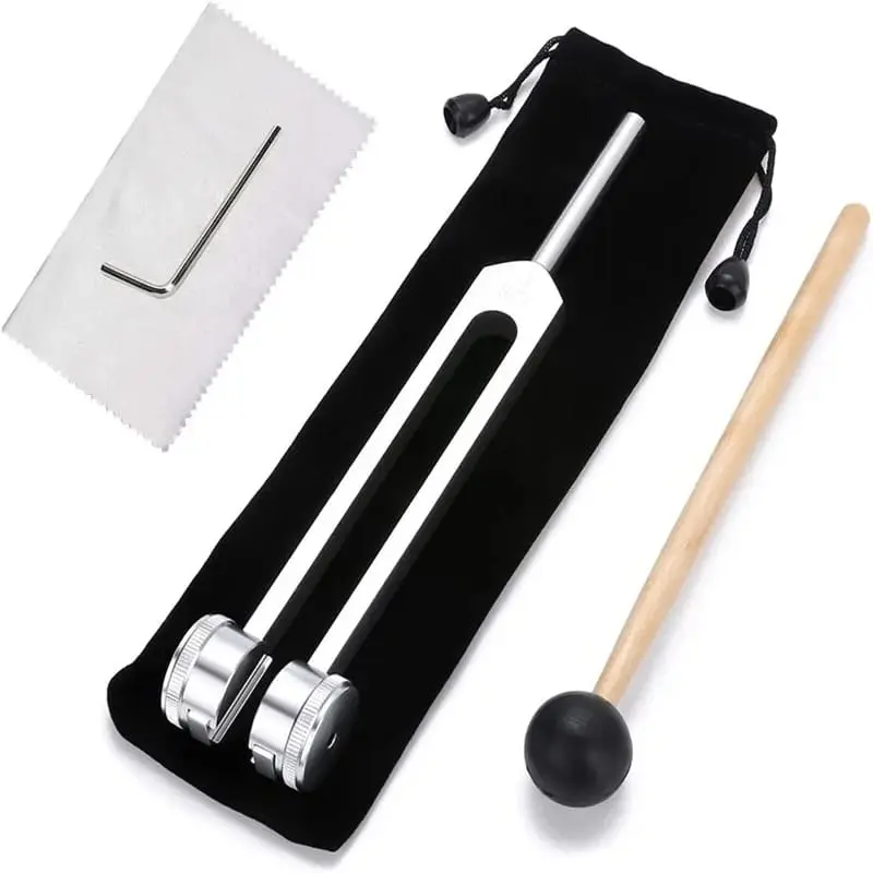 128Hz Weighted Type Tuning Fork with Mallet, for Physical Healing, Stress Relief, Muscle Tension Relief, Wellness & Spiritual Journey (Percussion Instrument for Musical Instruments & Accessories)
